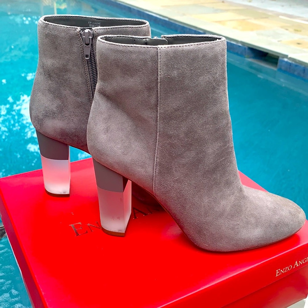 Worn once Enzo Angiolini Gray Suede Boots size 8M